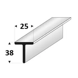 Univerzalna spojna letvica za radnu ploču 38 mm za ravni ABS rub / Aluminij