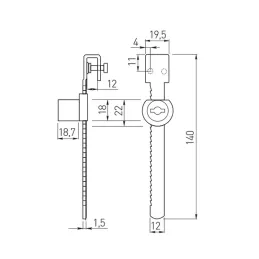 Brava za klizna staklena vrata / Nikl