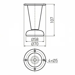 Namještajna nogica PALMA / Sjajni krom