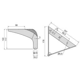 Nogica za namještaj DELTA / Mat crna
