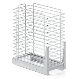 Izvlačna košara za rublje s ublaživačem i pričvršćivanjem na vrata ORTA / Sjajni krom