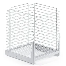 Izvlačna košara za rublje s ublaživačem i pričvršćivanjem na vrata ORTA / Sjajni krom