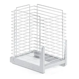 Izvlačna košara za rublje s ublaživačem i pričvršćivanjem na vrata ORTA / Sjajni krom