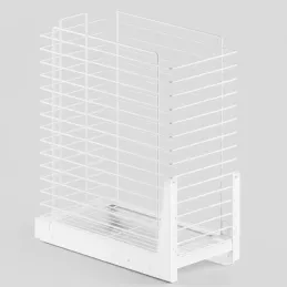 Izvlačna košara za rublje s ublaživačem i pričvršćivanjem na vrata ORTA / Bijela mat