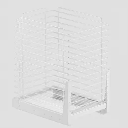 Izvlačna košara za rublje s ublaživačem i pričvršćivanjem na vrata ORTA / Bijela mat