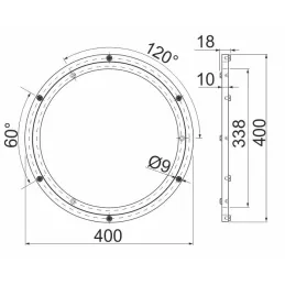 Rotirajući sustav za ispod police ili TV 400 mm / Aluminij
