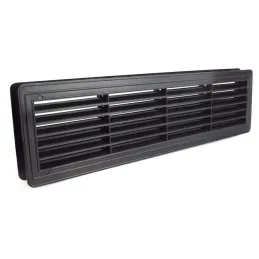 Obostrana ventilacijska rešetka za vrata 430 x 115 mm / Crna