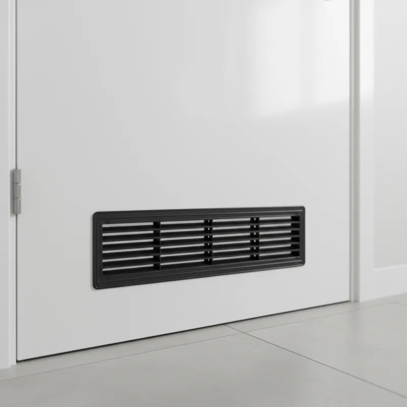 Obostrana ventilacijska rešetka za vrata 430 x 115 mm / Crna