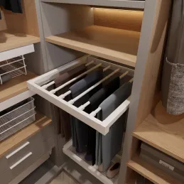 Izvlačna rešetka za hlače s ublaživačem OPIO / Bijela mat