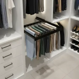Izvlačna rešetka za hlače s ublaživačem OPIO / Crna mat