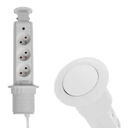 Izvlačna električna utičnica ASTRA 3x230V FRANCUSKA / Bijela