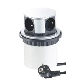 Izvlačna električna utičnica TETRABOX FRENCH 4x 230V / Aluminij
