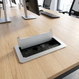 Ugradna preklopna utičnica 2 x 230 V + 2 x USB punjenje + HDMI + RJ45 / Nehrđajući čelik