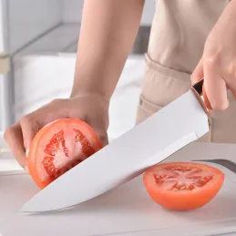 Sada 12 komada kuhinjskog pribora i noževa sa škarama i daskom ELYS / Bijela