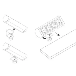 Električna utičnica OFFICE 3x230V + 1xUSB C+A FRANCUSKA / Crna mat