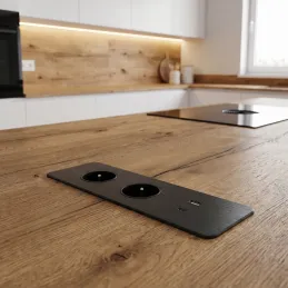 Električna utičnica EUROBOX 2x230V + 1xUSB C+A FRANCUSKA / Crna mat