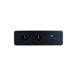 Električna utičnica EUROBOX 2x230V + 1xUSB C+A FRANCUSKA / Crna mat
