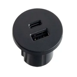 Unutarnja 2 x USB A-C punjač za stol 25mm PLUGY / Crna mat