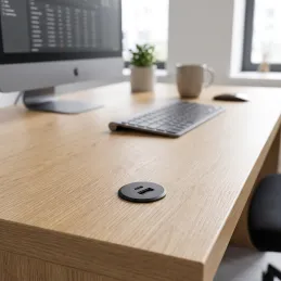 Unutarnja 2 x USB A-C punjač za stol 25mm PLUGY / Crna mat