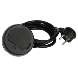 Unutarnja utičnica ALPHA BOX SCHUKO 1x230V + USB C / Crna mat