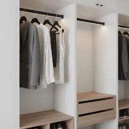 SLIM vješalica za LED traku s pokrovom / Crna