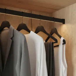 Vješalica šipka 1m SLIM za LED traku s završecima / Crna mat