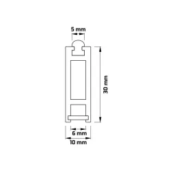 Vješalica šipka 1m SLIM za LED traku s završecima / Crna mat