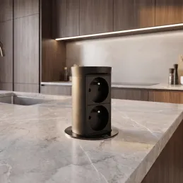 Izvlačiva električna utičnica Elevator NOVA 2x230V FRANCUSKA / Crna