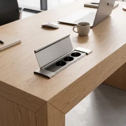 Unutarnja utičnica SLIM BOX SCHUKO 3x 230V / Nehrđajući čelik