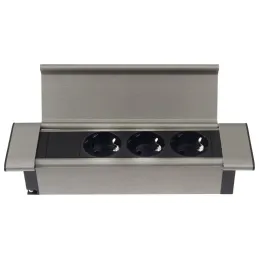 Unutarnja utičnica SLIM BOX SCHUKO 3x 230V / Nehrđajući čelik