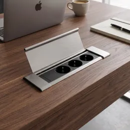 Unutarnja utičnica SLIM BOX SCHUKO 3x 230V / Nehrđajući čelik
