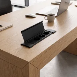 Unutarnja utičnica SLIM BOX SCHUKO 3x 230V / Crna mat