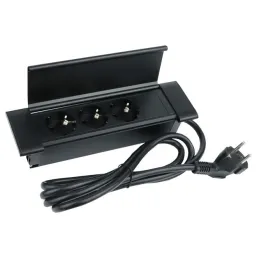 Unutarnja utičnica SLIM BOX SCHUKO 3x 230V / Crna mat