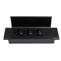 Unutarnja utičnica SLIM BOX SCHUKO 3x 230V / Crna mat