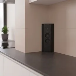 Unutarnja utičnica CORNER SCHUKO 2x 230V + USB A-C / Crna mat