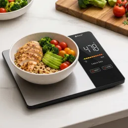 Kuhinjska digitalna vaga s aplikacijom FIT BODY / Crna