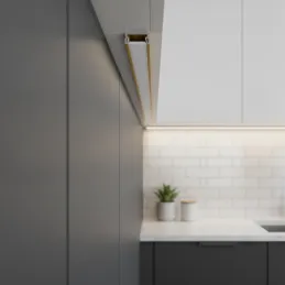 Aluminijska letvica ZARIA za LED osvjetljenje s mliječnim poklopcem / Zlatna
