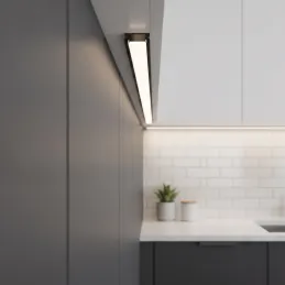 Aluminijska letvica ZARIA za LED rasvjetu s mliječnim pokrovom / Crna mat