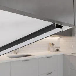 Aluminijska letvica ZARIA za LED rasvjetu s mliječnim pokrovom / Crna mat