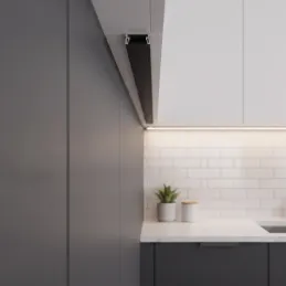 Aluminijska letvica ZARIA za LED osvjetljenje s crnim poklopcem / Crna mat