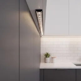 Aluminijska letvica ZARIA za LED rasvjetu s prozirnim pokrovom / Crna mat