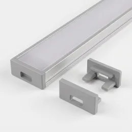 Krajni poklopac za LED profil ZARIA - s rupom / Siva