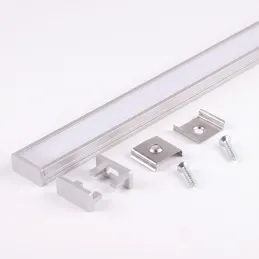 Sada 1m profila ZARIA za LED osvjetljenje s mliječnim pokrovom s pokrovima i učvršćenjem / Aluminij