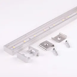 Sada 1m profila ZARIA za LED osvjetljenje s prozirnim poklopcem s poklopcima i učvršćenjem / Aluminij