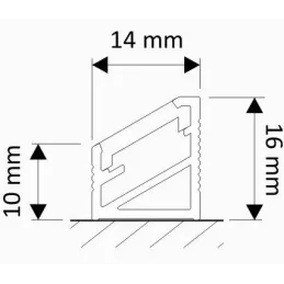 Kutna aluminijska letvica ZARIA za LED rasvjetu s mliječnim poklopcem / Crna mat