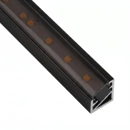Kutna aluminijska letvica ZARIA za LED rasvjetu s crnim poklopcem / Crna mat