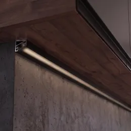 Kutna aluminijska letvica ZARIA za LED rasvjetu s crnim poklopcem / Crna mat