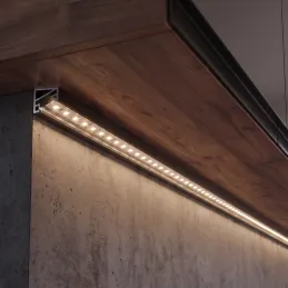 Kutna aluminijska letvica ZARIA za LED rasvjetu s prozirnim pokrovom / Crna mat