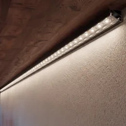 Kutna aluminijska letvica ZARIA za LED rasvjetu s prozirnim pokrovom / Crna mat