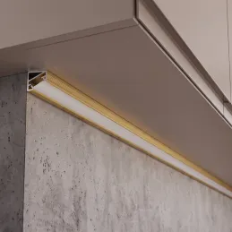 Kutna aluminijska letvica ZARIA za LED rasvjetu s mliječnim pokrovom / Zlatna